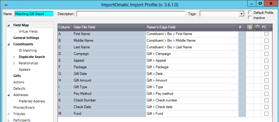 How to Import Matching Gifts
