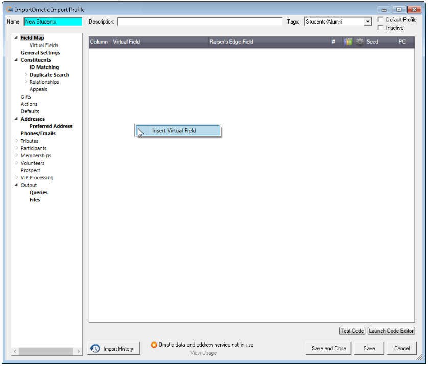 ImportOmatic - Configuration - Profiles - Profile Configuration Screens ...