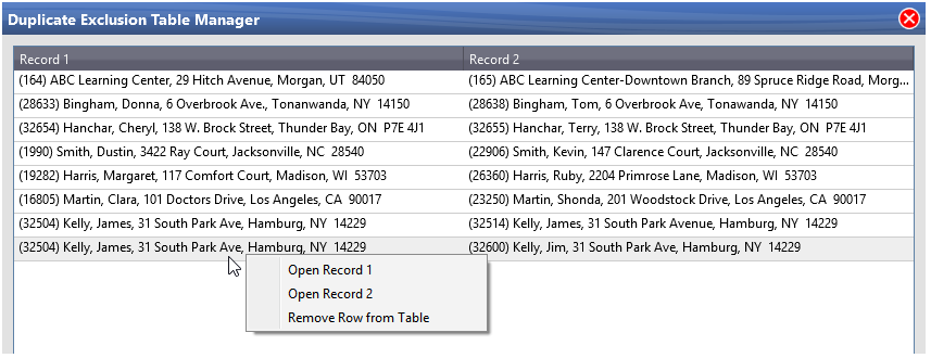 MergeOmatic Appendix - Manage Duplicate Exclusions
