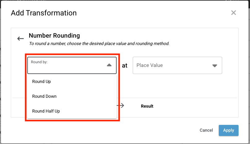 How to Apply a Number Rounding Transformation