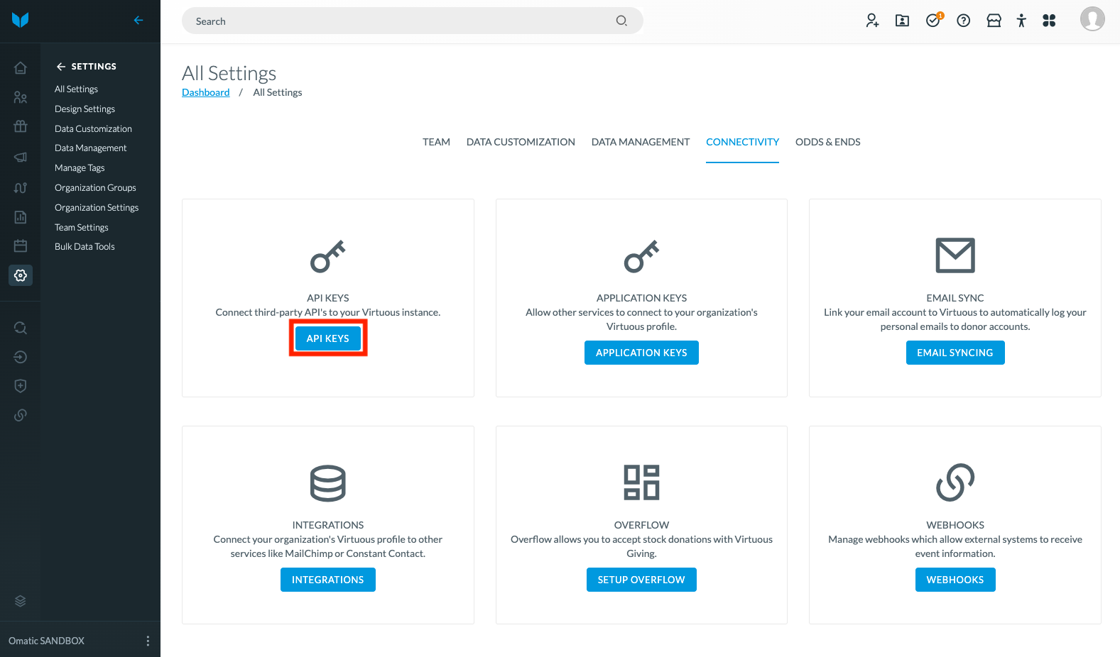 How to Obtain API Credentials for Virtuous