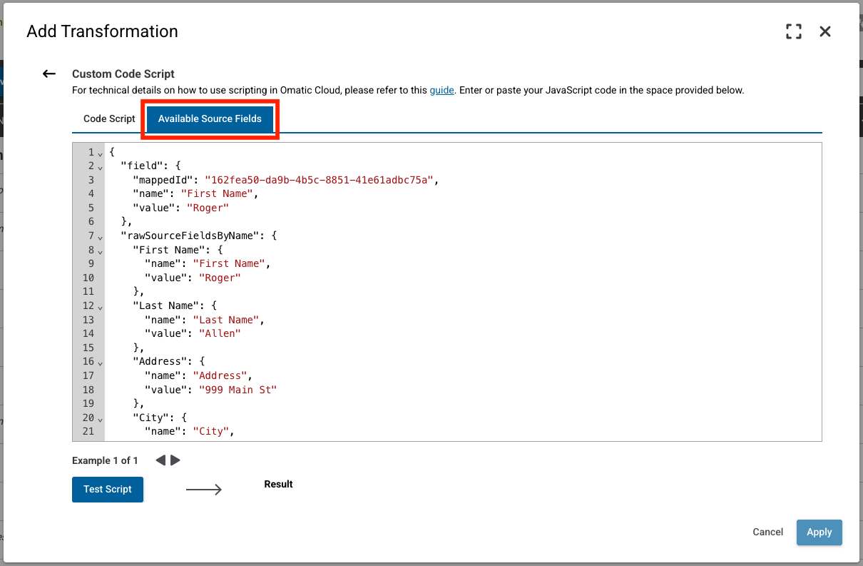 Custom Code Script Transformations